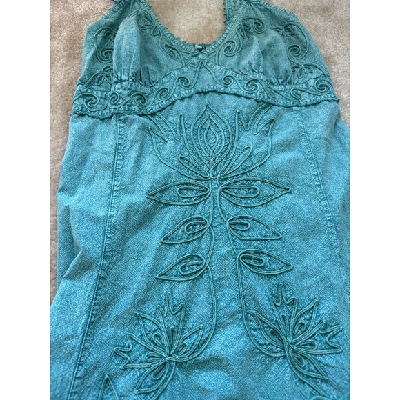 Inca Cottons Women Maxi Dress Babydoll Empire Waist Embroidered 1XL Boho Y2K - Picture 5 of 10